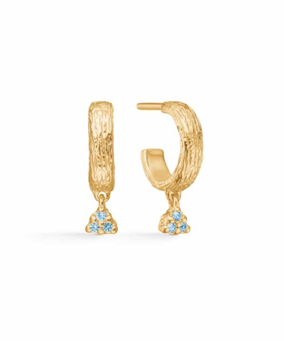 STUDIO Z CLUSTER ØRERINGE SØLV FORGYLDT MED BLÅ ZIRKONIA - 7217841