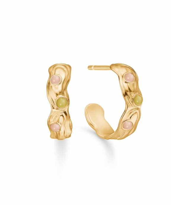 STUDIO Z SHELL ØRERINGE SØLV FORGYLDT MED ZIRKONIA - 7217849