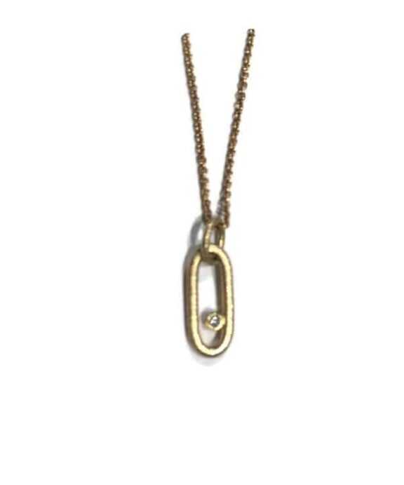 HEIRING ELIPSE VEDHÆNG I 14 KARAT GULD MED BRILLANT 0,02 CARAT - 79-6-05