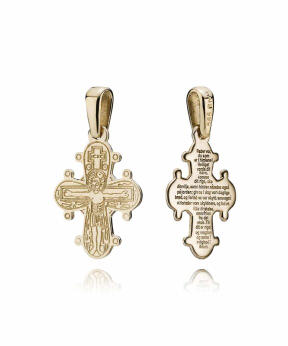 BNH DAGMARKORS FORGYLDT SØLV MED FADERVOR 15 MM - SDKF15FV