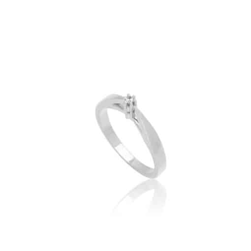 TOFTEGAARD WESSELTON RING 14 KARAT HVID MED BRILLANT - R-168/1-03
