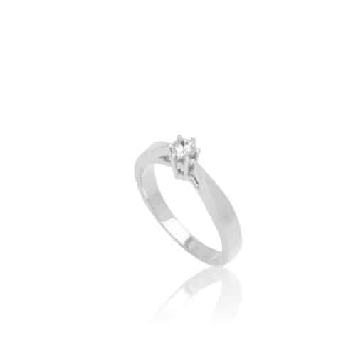 TOFTEGAARD WESSELTON RING 14 KARAT HVIDGULD MED BRILLANT - R-168/1-15