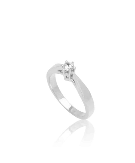 TOFTEGAARD WESSELTON RING 14 KARAT HVIDGULD MED BRILLANT - R-168/1-15