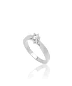 TOFTEGAARD WESSELTON RING 14 KARAT HVIDGULD MED BRILLANT - R-168/1-21