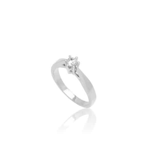 TOFTEGAARD WESSELTON RING 14 KARAT HVIDGULD MED BRILLANT - R-168/1-21