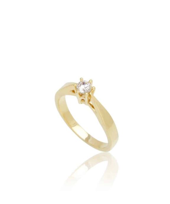 TOFTEGAARD WESSELTON RING 14 KARAT GULD BRILLANT - R 168/1-21