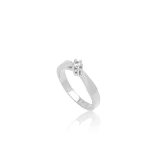 TOFTEGAARD WESSELTON RING 14 KARAT HVIDGULD MED BRILLANT - R-168/1-10