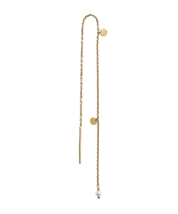 STINE A DANGLING PETIT COIN ØRERING SØLV FORGYLDT - 1126-02-S-Pearl