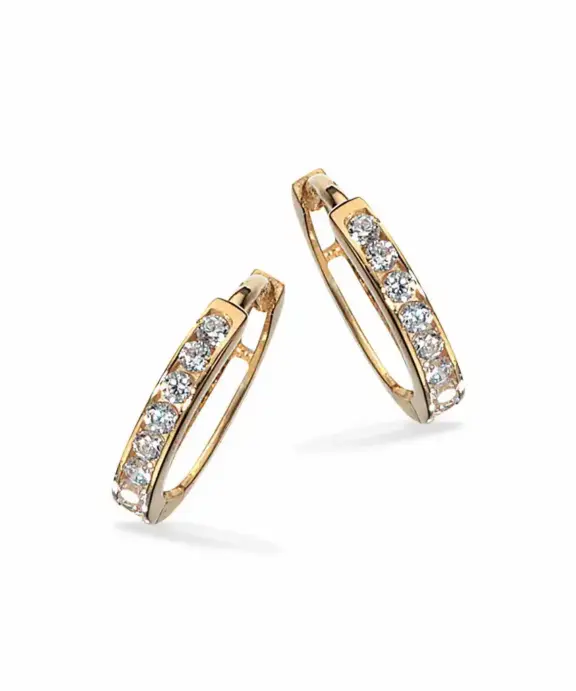 SCROUPLES ØRERINGE 8 KARAT GULD MED ZIRKONIA - 114853