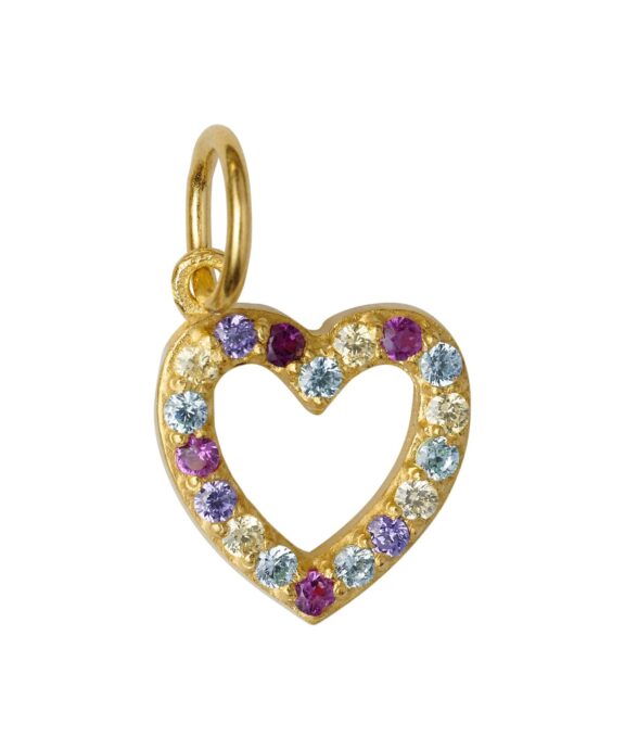 SUSANNE FRIIS BJØRNER HJERTE VEDHÆNG I SØLV FORGYLDT - 1895-2-999