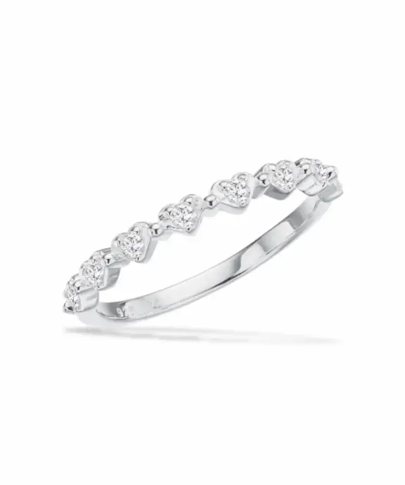 SCROUPLES RING BØRN/VOKSNE SØLV HJERTER MED ZIRKONIA - 729252