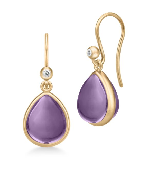 JULIE SANDLAU PALOMA ØRERINGE FORGYLDT SØLV MED AMETYST KRYSTAL – HKS631GDATCRCZ