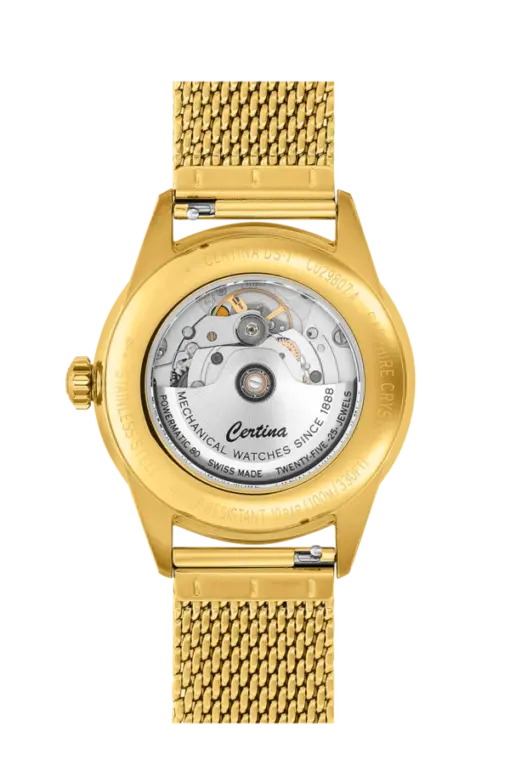 CERTINA POWERMATIC 80 UR HERRE GULDFARVET MED MESHLÆNKE - C0298073336100 - Image 4