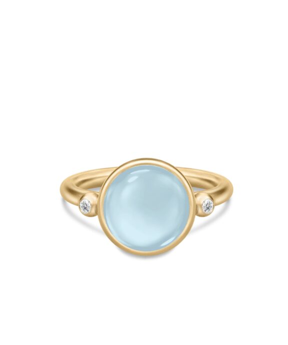 JULIE SANDLAU PRIME RING FORGYLDT SØLV MED MILKY AQUA KRYSTAL – RI248GDMLAQCRCZ