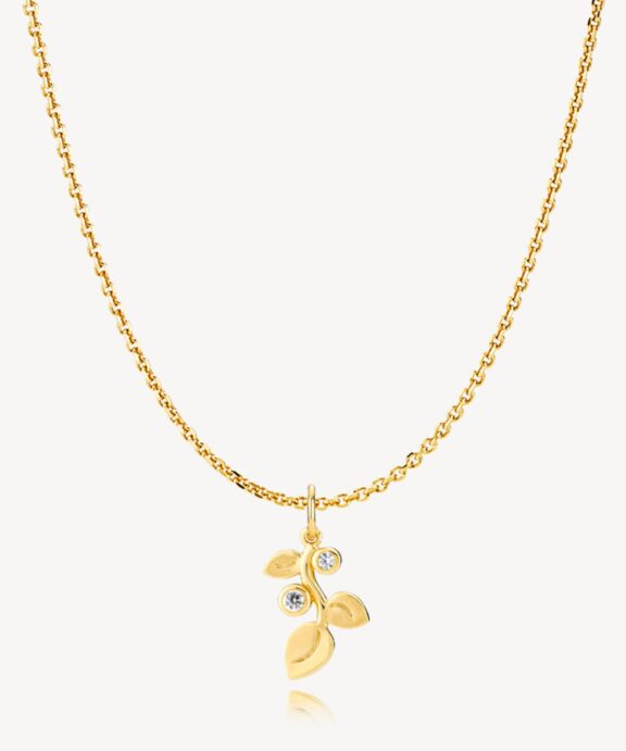 IZABEL AMBER CAMILLE SØLV FORGYLDT HALSKÆDE - S20450GS