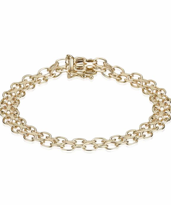 BNH X UDEN STAV ARMBÅND 14 KARAT GULD 6,5 MM BRED 18,5 CM - XU14080218K