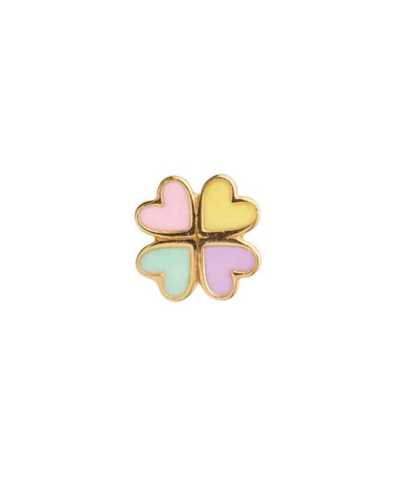 STINE A LOVE HEART CLOVER ØRERING SØLV FORGYLDT  - 1296-02-S