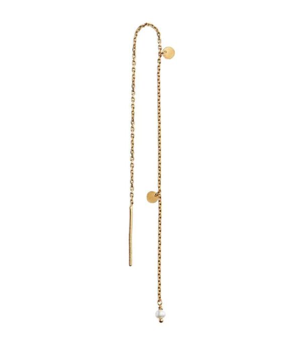 STINE A DANGLING PETIT COIN ØRERING SØLV FORGYLDT -1126-02-S-Pearl