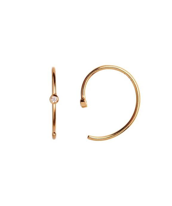 STINE A ONE DOT OPEN ØRERING SØLV FORGYLDT - 1152-02-S