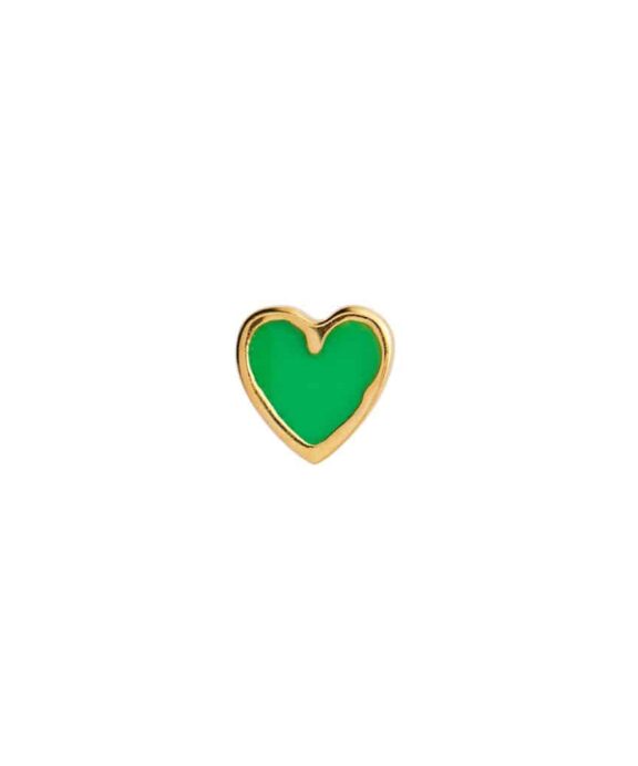 STINE A PETIT LOVE HEART ØRERING SØLV FORGYLDT - 1181-02-Grass Green