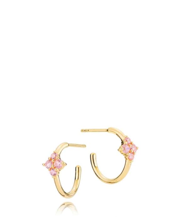 IZABEL CAMILLE ØRERINGE SØLV FORGYLDT ANGELINA MED PINK - A1821GSPINKCZ