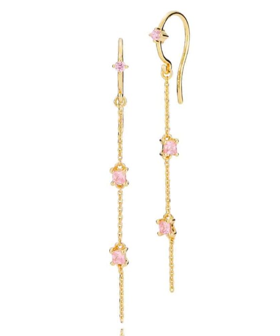 IZABEL CAMILLE ØRERINGE SØLV FORGYLDT ANGELINA MED PINK - A1822GSPINKCZ