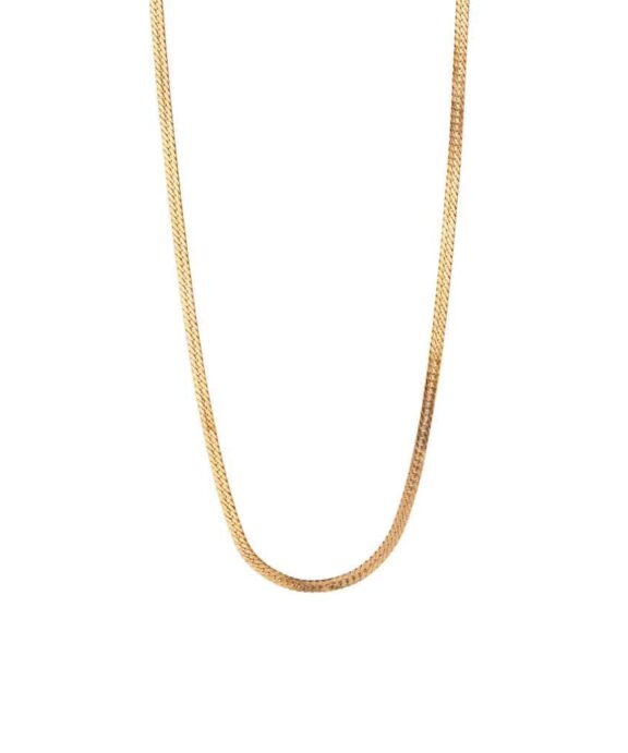 STINE A SHORT SNAKE HALSKÆDE SØLV FORGYLDT  - 2019-02-OS