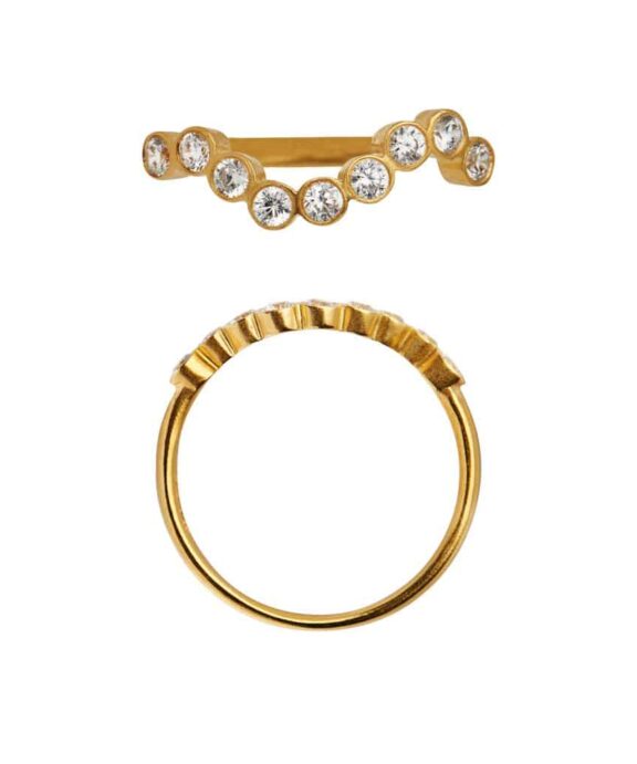 STINE A MIDNIGHT SPARKLE RING SØLV FORGYLDT  - 4045-02