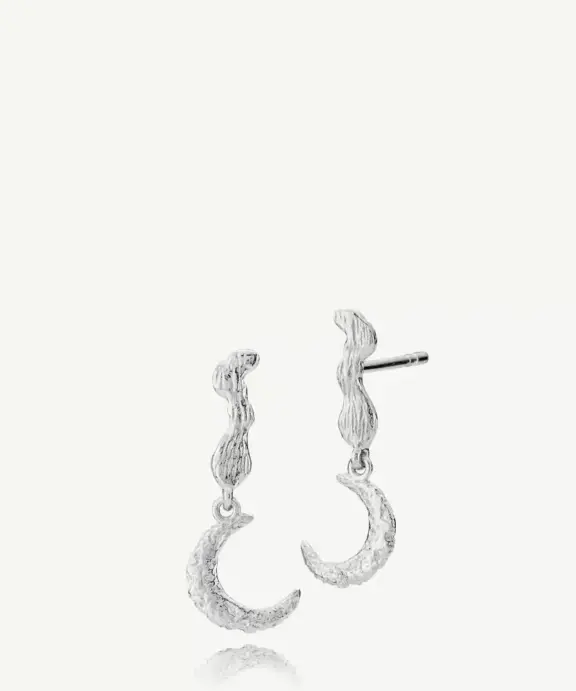 SISTIE UNIVERSE SØLV ØRERINE MED HALV MÅNE - Z1234SWS