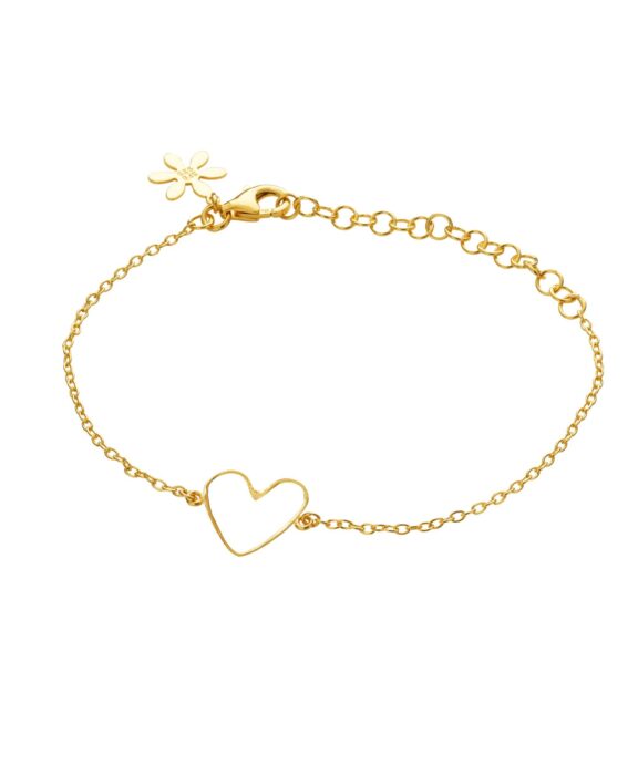 SUSANNE FRIIS BJØRNER SØLV FORGYLD ARMBÅND MED HAMRET HJERTE - 1910-2-20-12