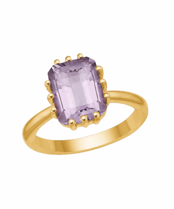 CARRÈ MIDNIGHT SØLV FORGYLDT RING MED AMETYST - FR 4488 AM