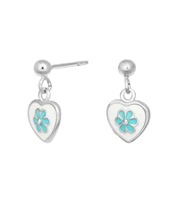 NOA KIDS ØRERINGE SØLV MED HVID OG BLÅ EMALJE - 30690840900