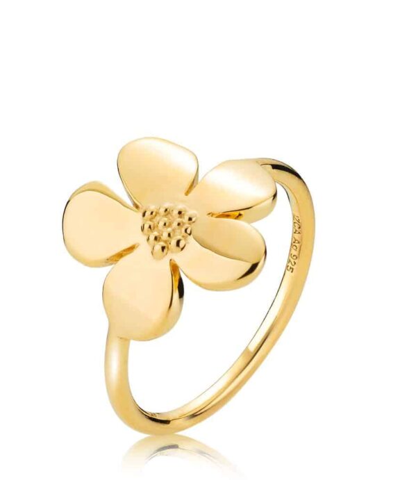 IZABEL CAMILLE RING SØLV FORGYLDT PANSY BLOMST - a4141gs