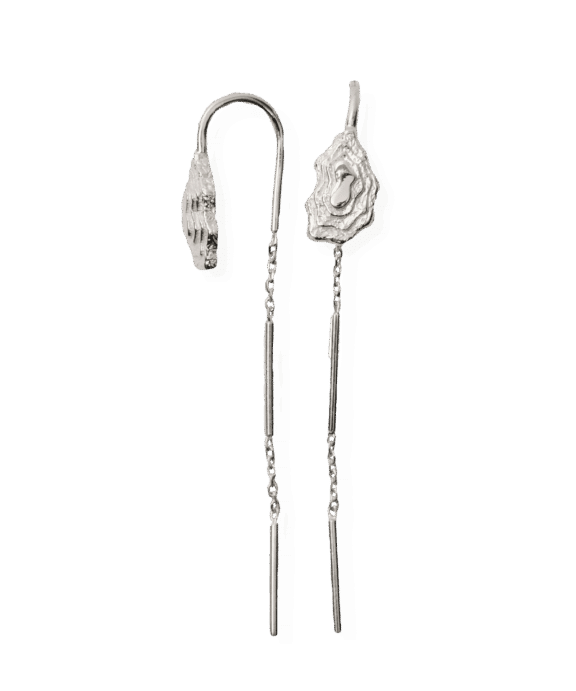 CAMILLE BRINCH BLURRY LAYERS EARLINES SMALL ØRERINGE SØLV - BLAOE