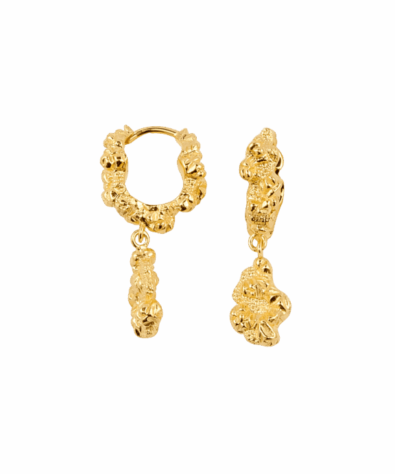 CAMILLE BRINCH CHARM CRUSH ØRERINGE FORGYLDT SØLV - CCRE-FG