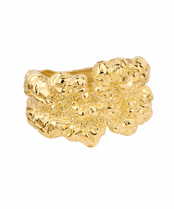 CAMILLE BRINCH LEVITATE CRUSH EVEN BIGGER RING FORGYLDT SØLV - EBLCRR-FG