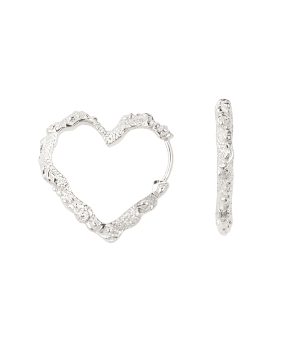 CAMILLE BRINCH HEART CRUSH HOOPS ØRERINGE SØLV - HCRH