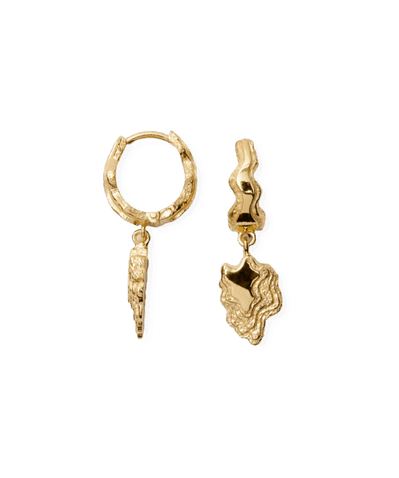 CAMILLE BRINCH BLURRY LAYERS LARGE ØRERINGE FORGYLDT SØLV - LBLAOE-FG