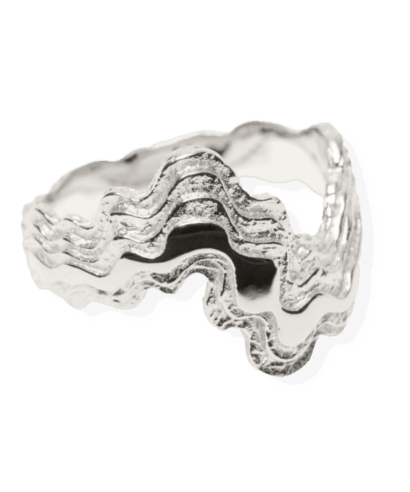 CAMILLE BRINCH BLURRY LAYERS MELLEM SØLV RING - MBLAR