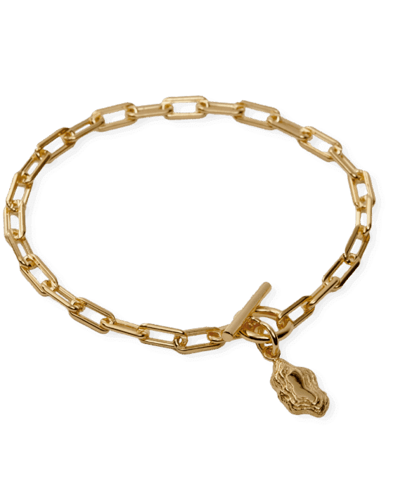 CAMILLE BRINCH NUGGET LAYERS T-LOCK ARMBÅND FORGYLDT SØLV - NLATA-FG-18