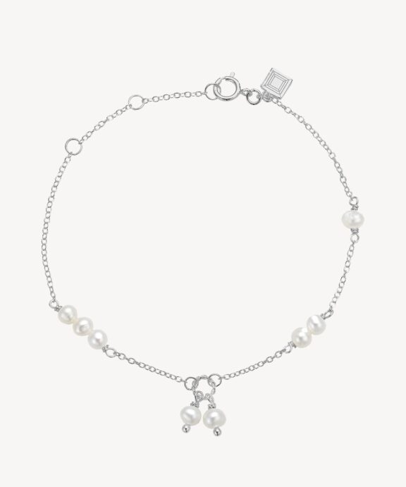 CARRÉ EIFFEL SØLV ARMBÅND MED PERLER - SB 4364 BI 16+1,5+1,5