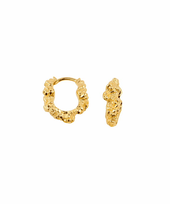 CAMILLE BRINCH LILLE LEVITATE CRUSH ØRERINGE FORGYLDT SØLV - SLCRH-FG