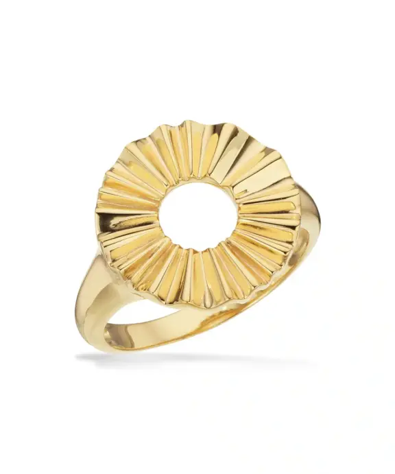 SCROUPLES RING SØLV FORGYLDT PLISSÉ - 729062