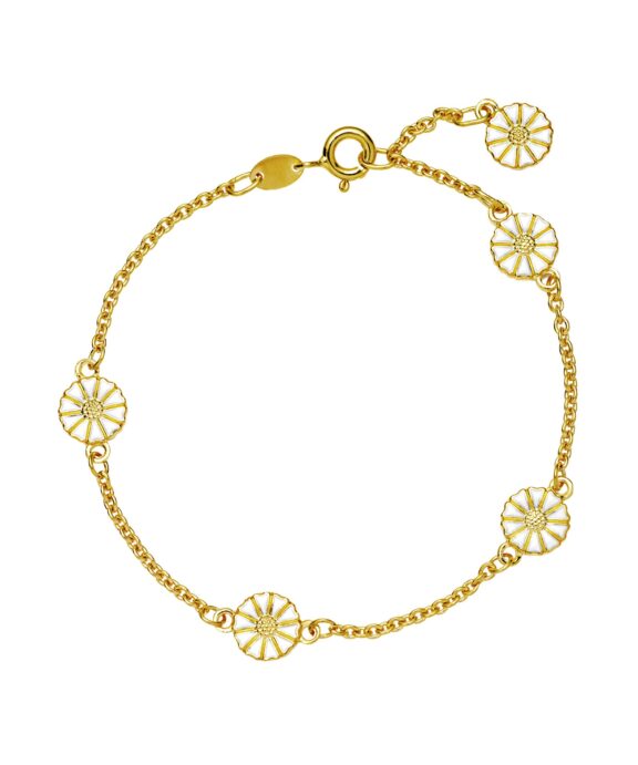 LUND COPENHAGEN MARGUERIT ARMBÅND FORGYLDT SØLV - 90107018-5-M
