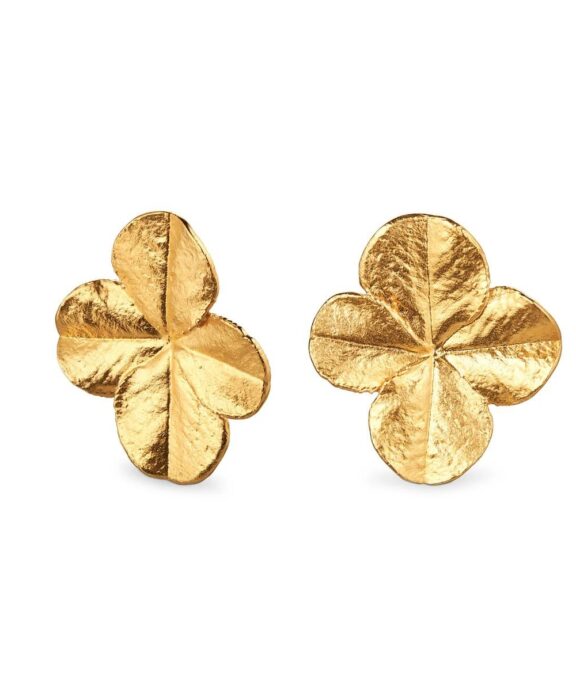 FLORA DANICA FIRKLØVER STATEMENT ØRECLIPS FORGYLDT SØLV - FLC-EACLIPS-G