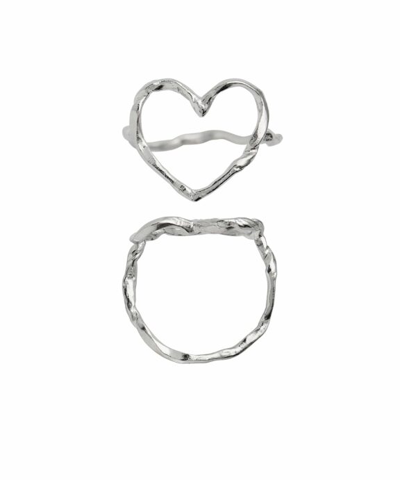 STINE A FUNKY HEART RING SØLV - 4054-00