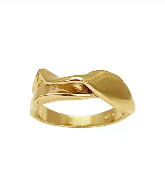 HEIRING RING SØLV FORGYLDT MILLE NO 6 - 53-3-76BL-FG