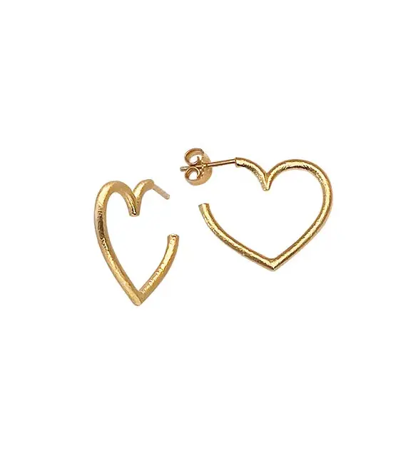 HEIRING ØRERING SØLV FORGYLDT HJERTE CREOL - 53-6-01FG