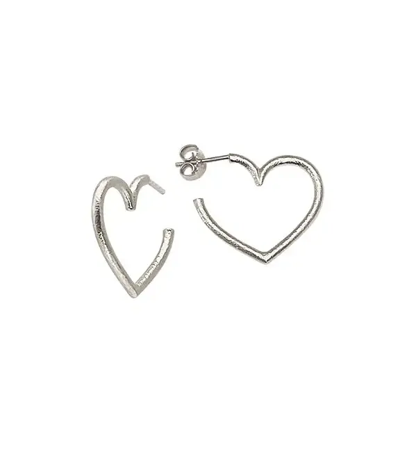 HEIRING ØRERING SØLV HJERTE CREOL - 53-6-01RH
