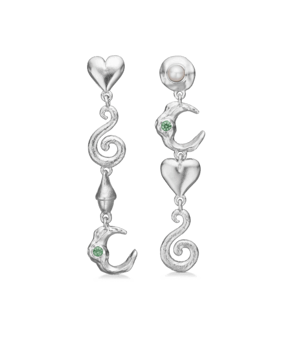 STUDIOZ CASCADE ØRERINGE SØLV MED STEN OG PERLE - 7117877